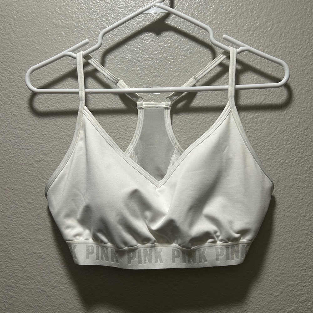 PINK Victoria's Secret White Sports Bra